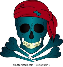 
pirate skull and bones bandana vector illustration. t-shirtart. t-shirtdesign.