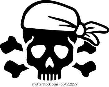 Pirate Skull With Bones And Headscarf