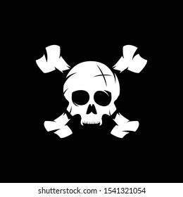 Pirate Skull and Crossbones Icon Vector