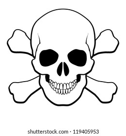 Pirate Skull and Crossbones. Illustration on white background