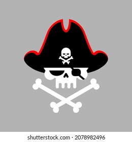 Pirate skull and crossbones. Pirate logo. vector illustration