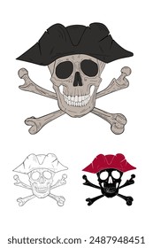 Pirate Skull and Crossbones vector illustration