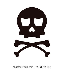 pirate skull with crossbones vector illustration