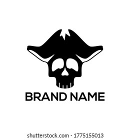 Pirate Skull and crossed sabers badge  logo.