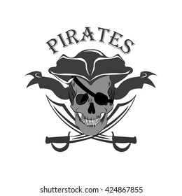 Pirate Skull and crossed sabers badge