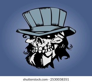 pirate skull design with black beard