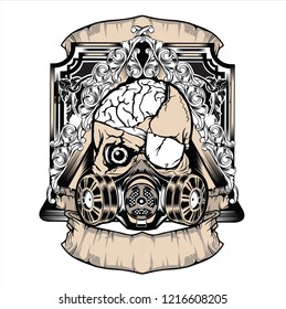 pirate skull design. Design elements for t-shirts, posters, emblems, signs. Vector illustration