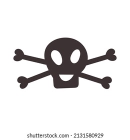 Pirate Skull doodle illustration nautical sea ocean marine Hand drawn nursery baby scandinavian style, kids clipart naive art