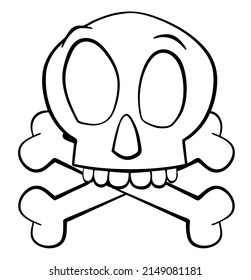 Pirate Skull Element Coloring Page Cartoon Stock Vector (royalty Free 