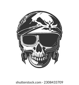 Pirate skull emblem. Skull with pirate headband