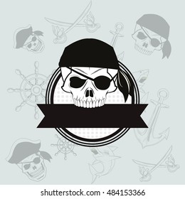 pirate skull emblem image