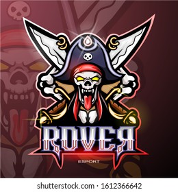 Pirate skull esport logo design