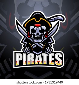 Pirate Skull Esport Mascot Logo Design Stock Vector (royalty Free 