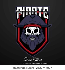 Pirate skull E-sport mascot logo design