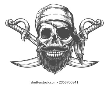 Pirate skull and eyepatch