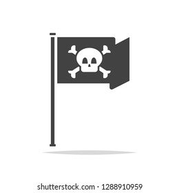 Pirate skull flag icon vector