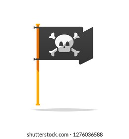 Pirate skull flag vector isolated