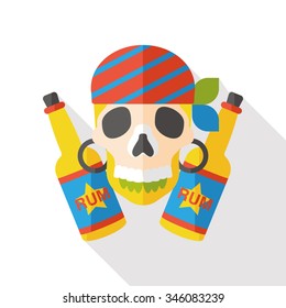 pirate skull flat icon