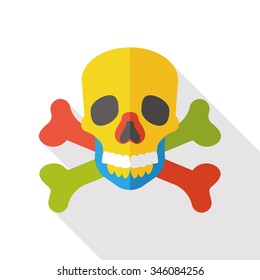 pirate skull flat icon