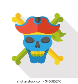 pirate skull flat icon