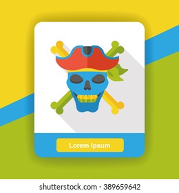 pirate skull flat icon