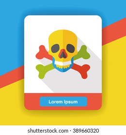 pirate skull flat icon