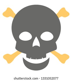 Pirate skull, flat vector icon.