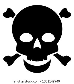 Pirate skull, glyph vector icon.