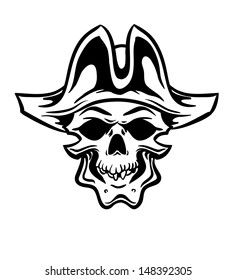 Pirate Skull. Hand drawn. Vector eps8