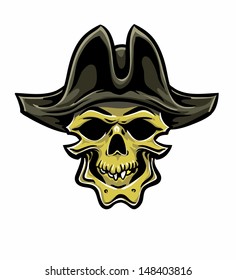 Pirate skull. Hand drawn. Vector eps8