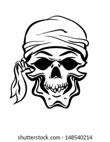 Pirate Skull. Hand drawn. Vector eps8