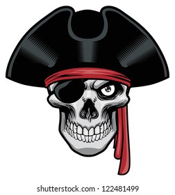 Pirate Skull With Hat And Eye Patch