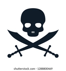 Pirate skull icon vector logo template