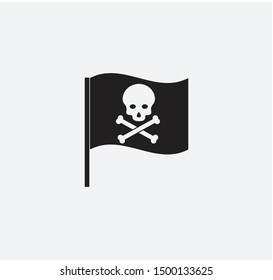 Pirate skull icon vector logo template