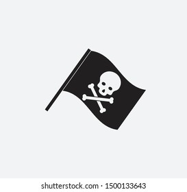 Pirate skull icon vector logo template