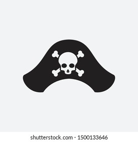 Pirate skull icon vector logo template