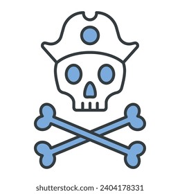 Pirate Skull icon vector on trendy design