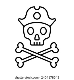 Pirate Skull icon vector on trendy design