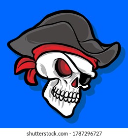 pirate skull illustration. an illustration to celebrate the American Artist Appreciation Month