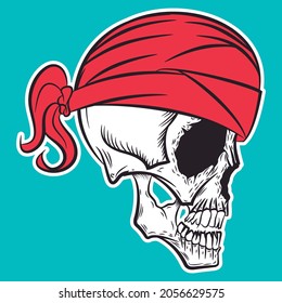 pirate skull illustration vector fashion design