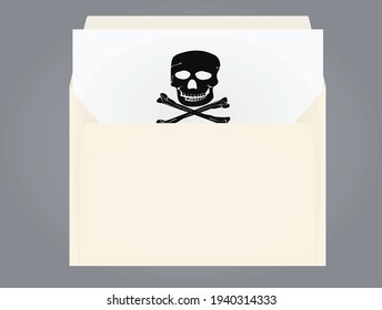 Pirate skull letter. vector illustration