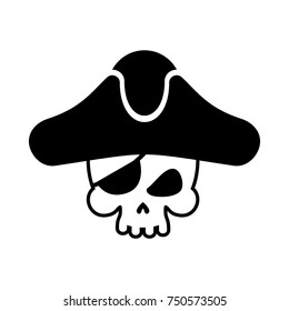 Pirate skull logo. head of skeleton and sabers. pirate symbol. Vector illustration
