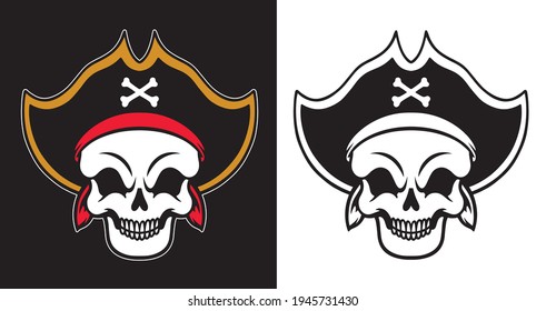 pirate skull logo. vector illustration