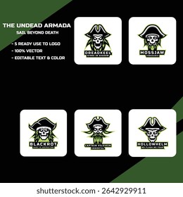 Pirate Skull Mascot Logo Bundle