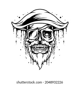 Pirate Skull Mascot Silhouette Illustration for your business or merchandise
