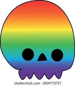 pirate skull painted in lgbt colors