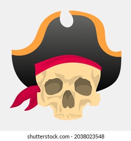 Pirate skull pones with black hat