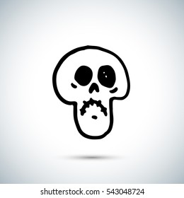 Pirate skull sad freehand drawing vector illustration
