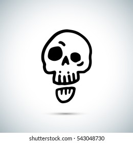 Pirate skull surprised freehand drawing vector illustration