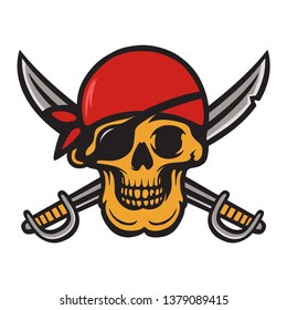 Pirate skull with swords